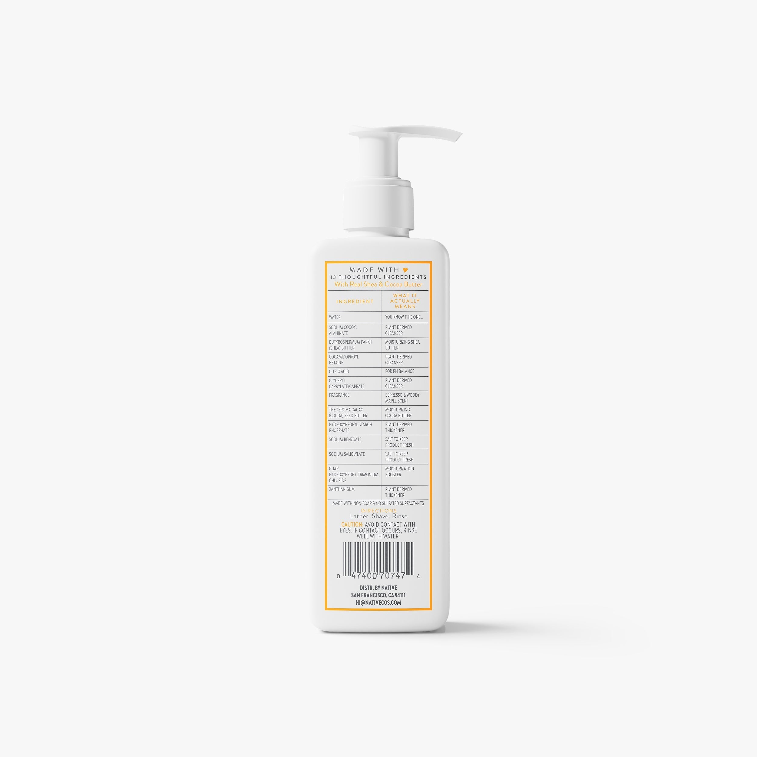 Espresso and Woody Maple Whole Body Shave Cream Classic 7.6oz Care Collection
