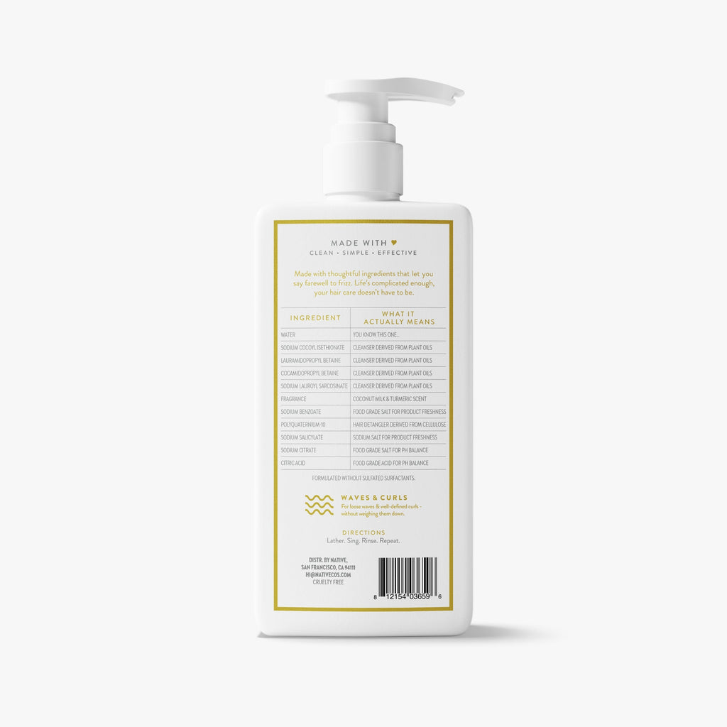 Coconut Milk and Turmeric Curl Care 2 in 1 Shampoo and Conditioner Classic 16.5oz Care Collection