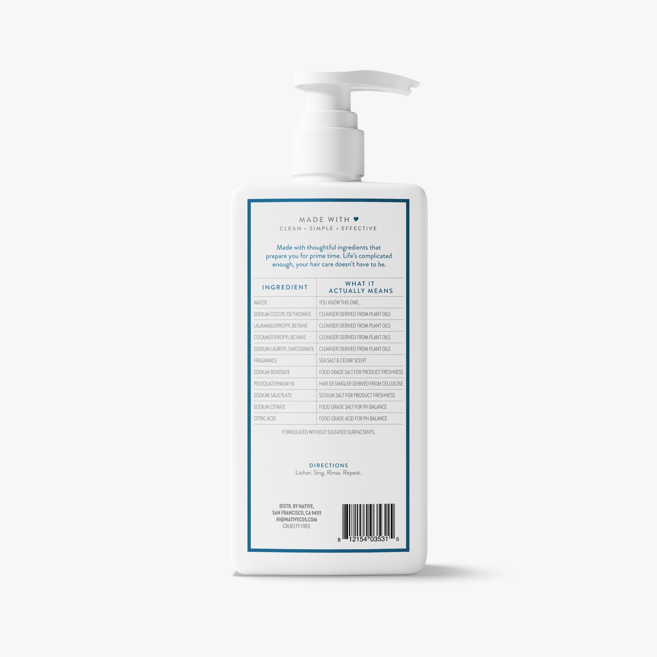 Sea Salt and Cedar Full and Thick 2 in 1 Shampoo and Conditioner Classic 16.5oz Care Collection