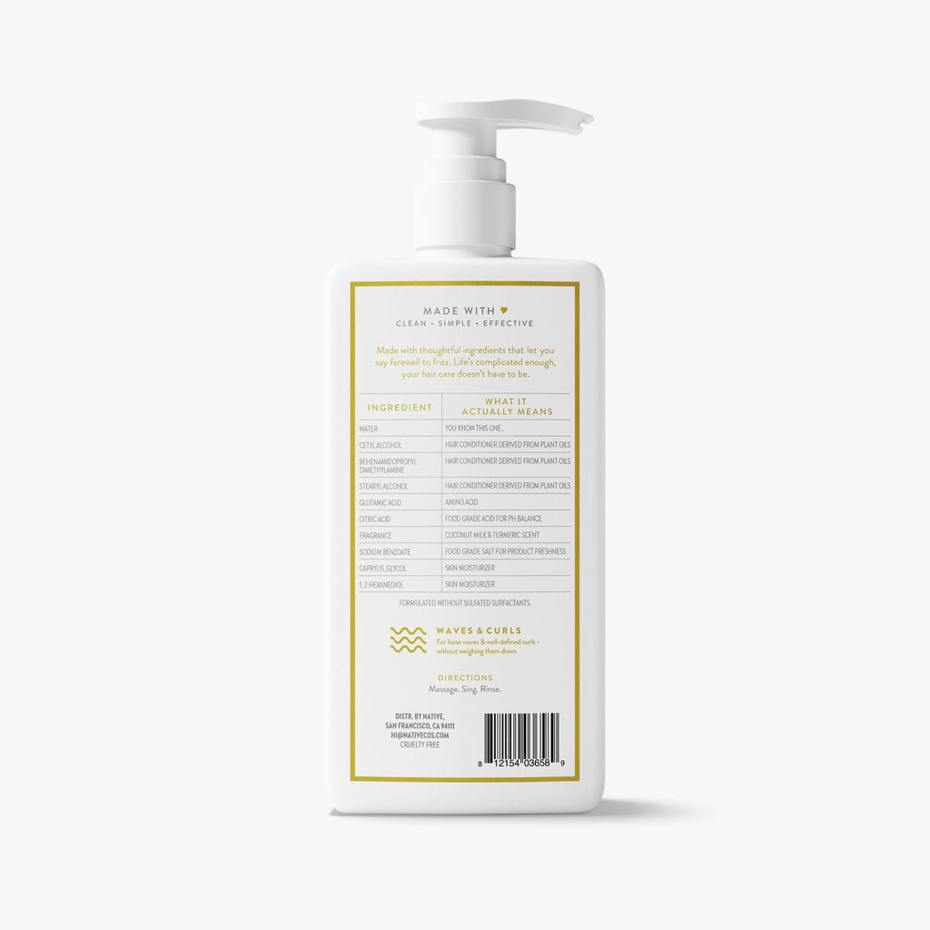 Coconut Milk and Turmeric Curl Care Conditioner Classic 16.5oz Care Collection
