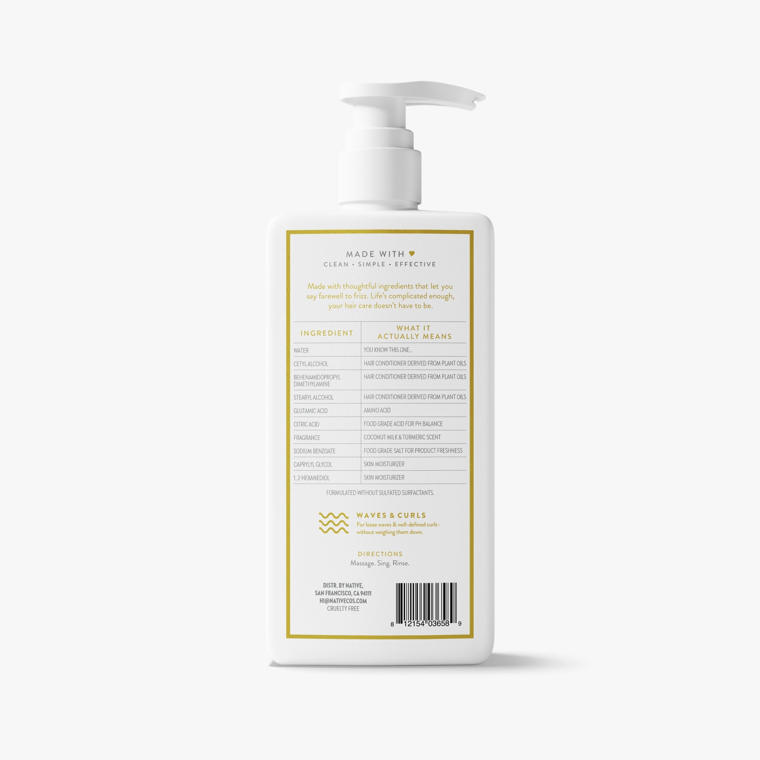Coconut Milk and Turmeric Curl Care Conditioner Classic 16.5oz Care Collection