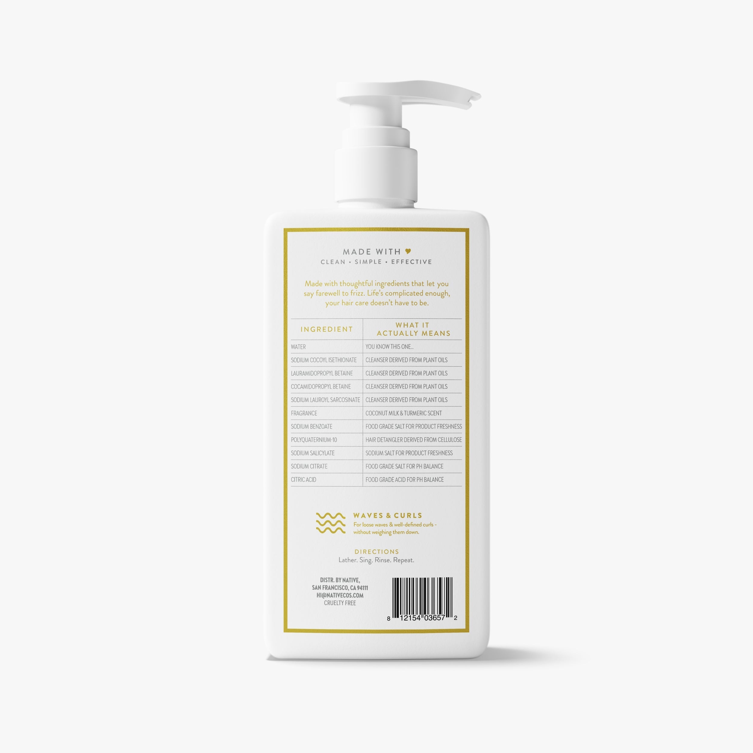 Coconut Milk and Turmeric Curl Care Shampoo Classic 16.5oz Care Collection