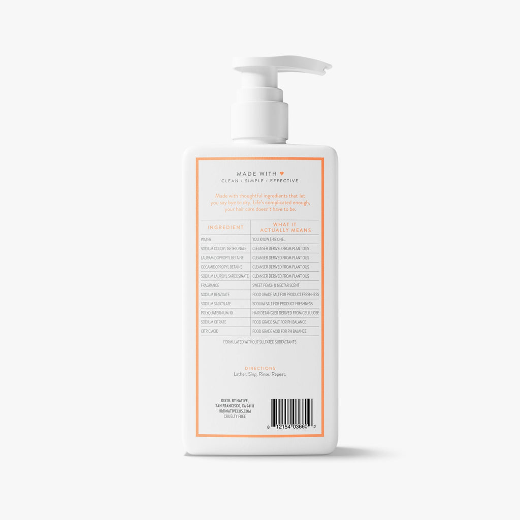 Sweet Peach and Nectar Moisturizing Shampoo Classic 16.5oz Care Collection