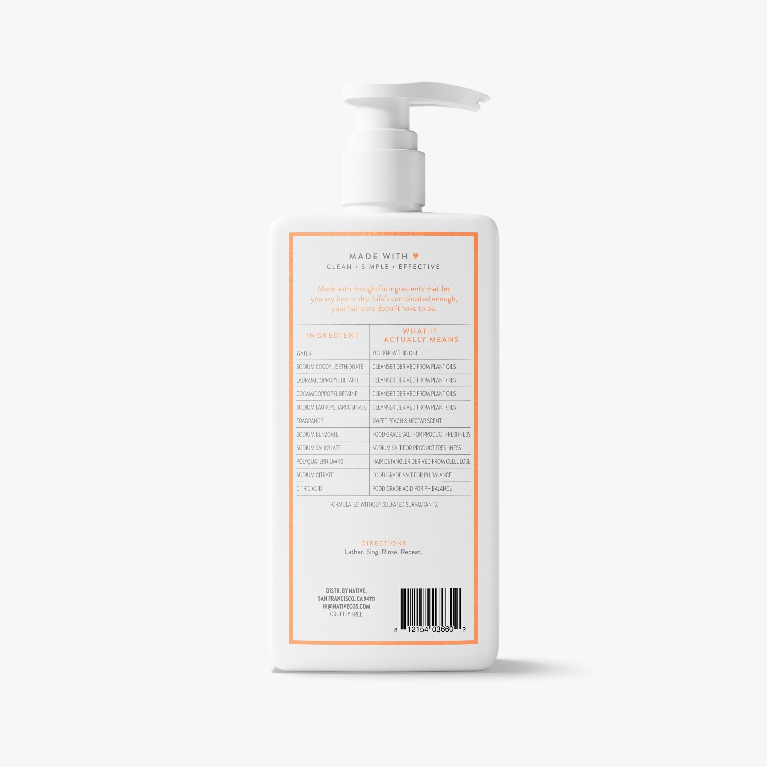 Sweet Peach and Nectar Moisturizing Shampoo Classic 16.5oz Care Collection