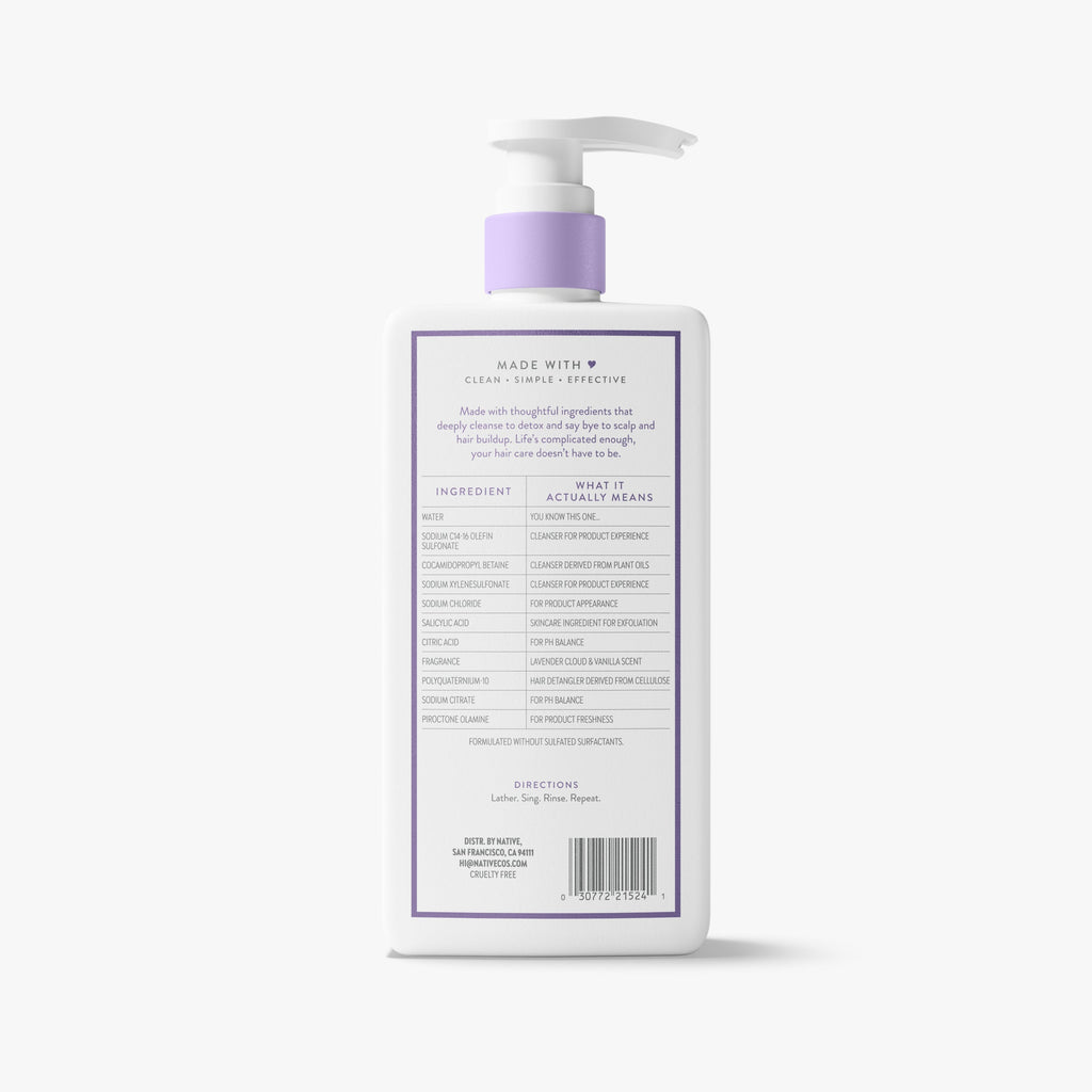 Lavender Cloud and Vanilla Scalp Clarifying Shampoo Classic 16.5oz Care Collection