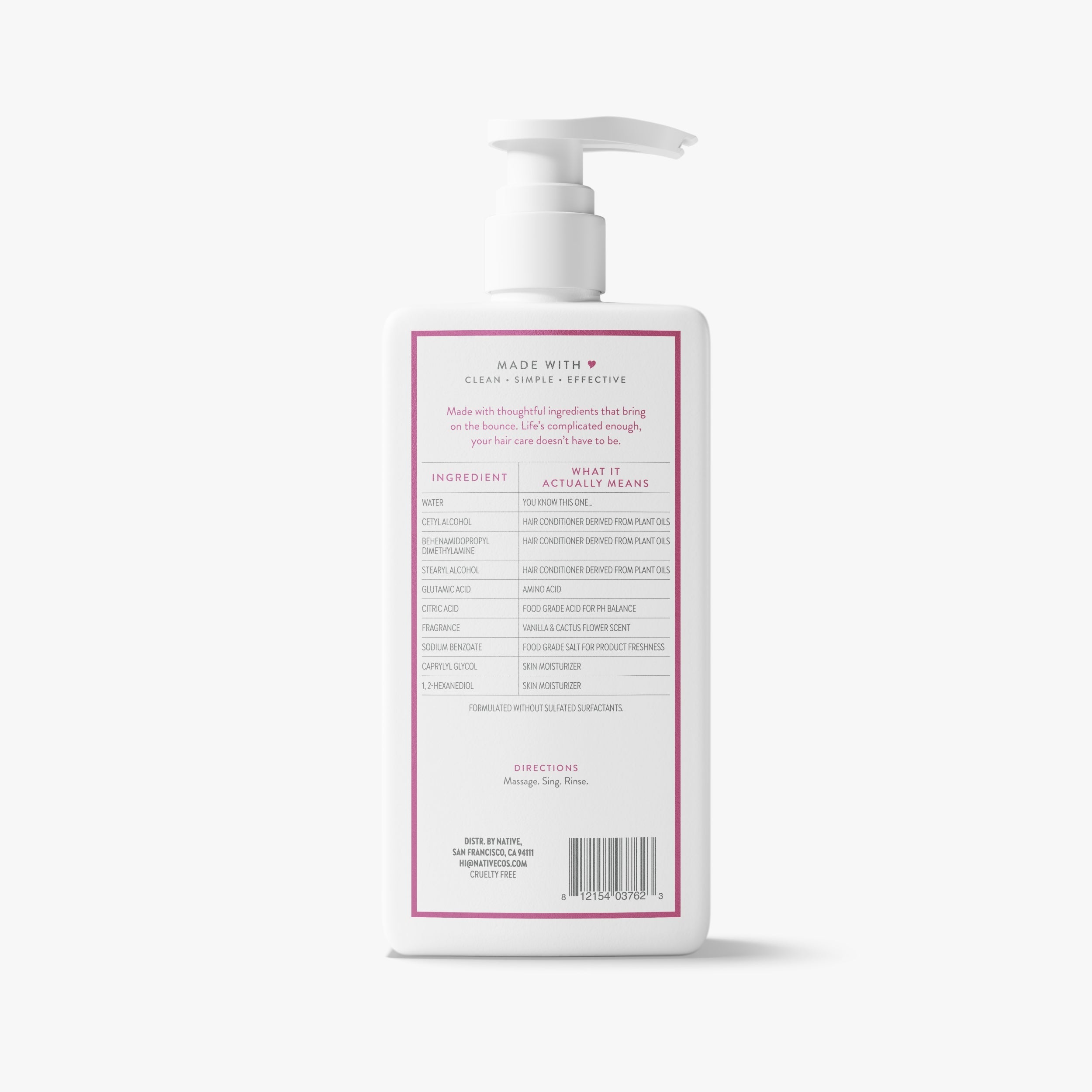 Vanilla and Cactus Flower Volumizing Conditioner Classic 16.5oz Care Collection