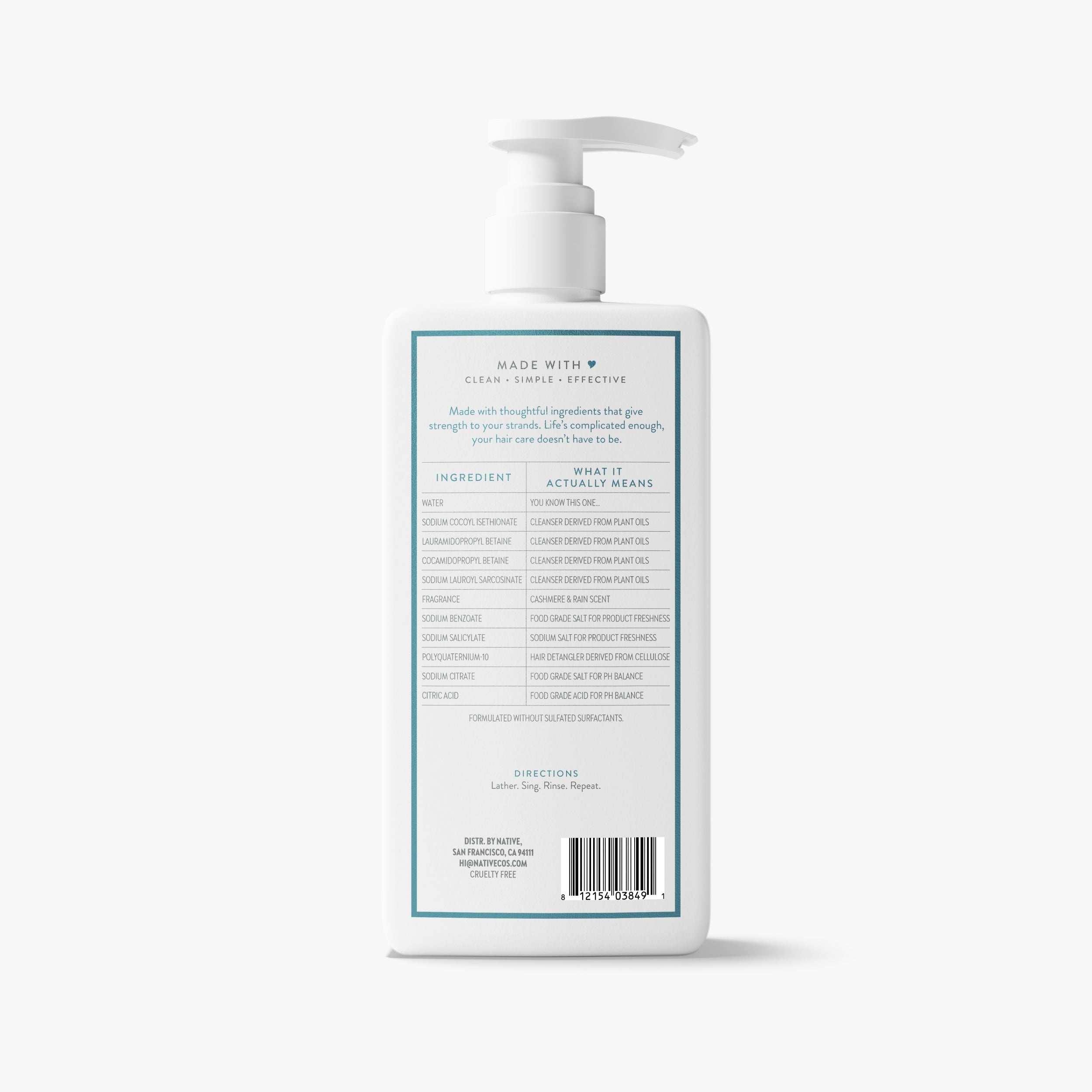 Cashmere and Rain Strengthening Shampoo Classic 16.5oz Care Collection